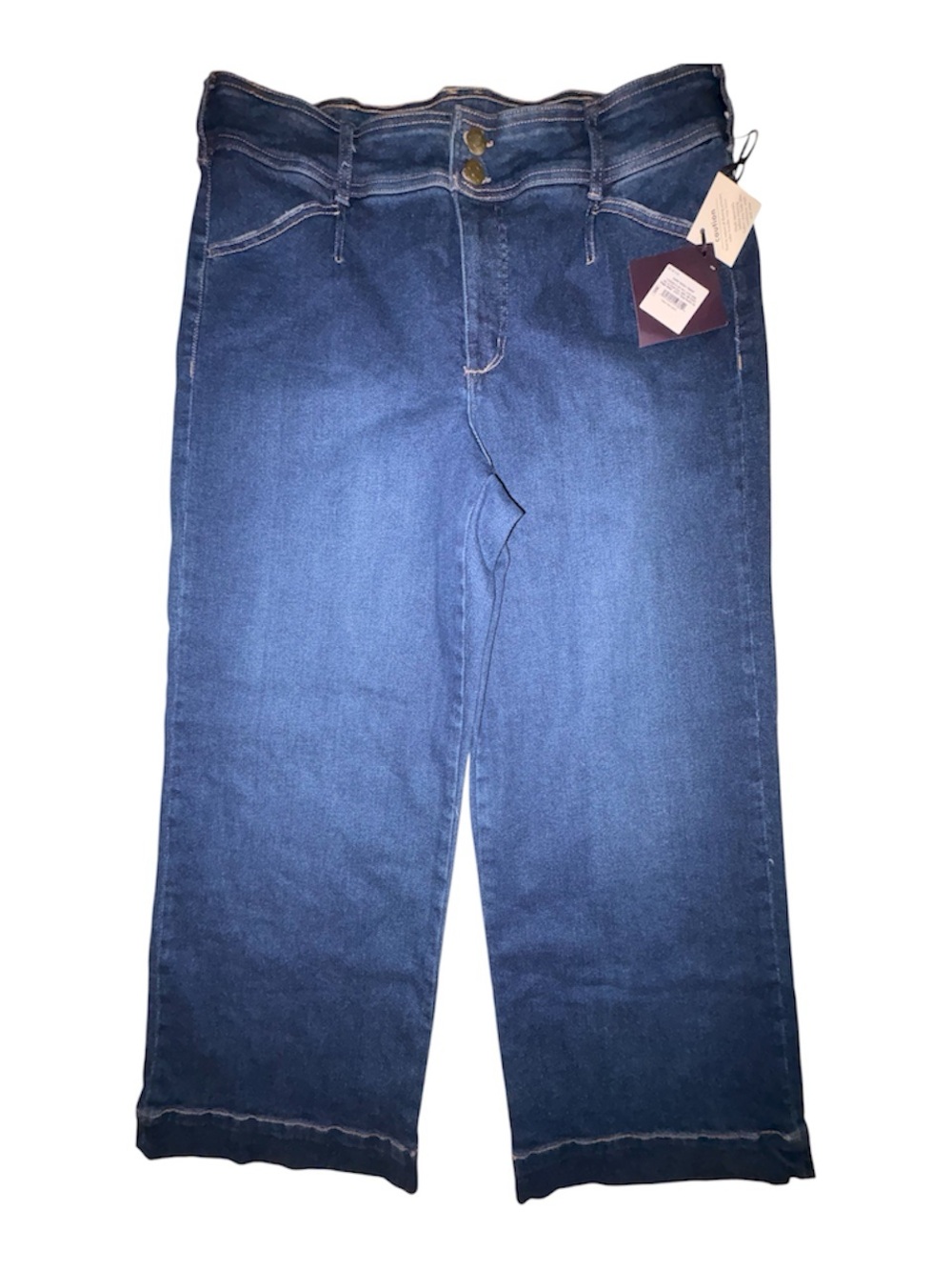 NWT Ava & Viv size 18W High-Rise Tailored Cropped Wide Leg Jeans